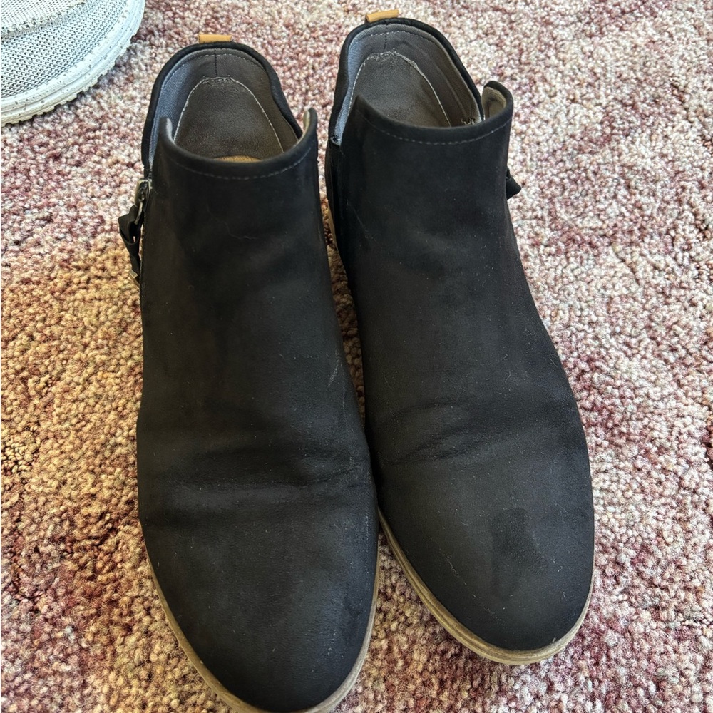 Black Ankle Boots with Buckle Detail